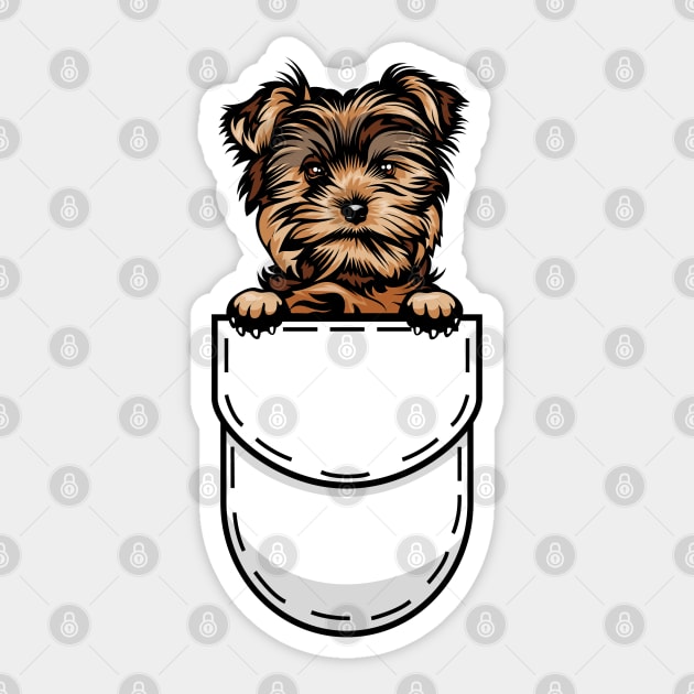 Funny Yorkshire Pocket Dog Sticker by Pet My Dog